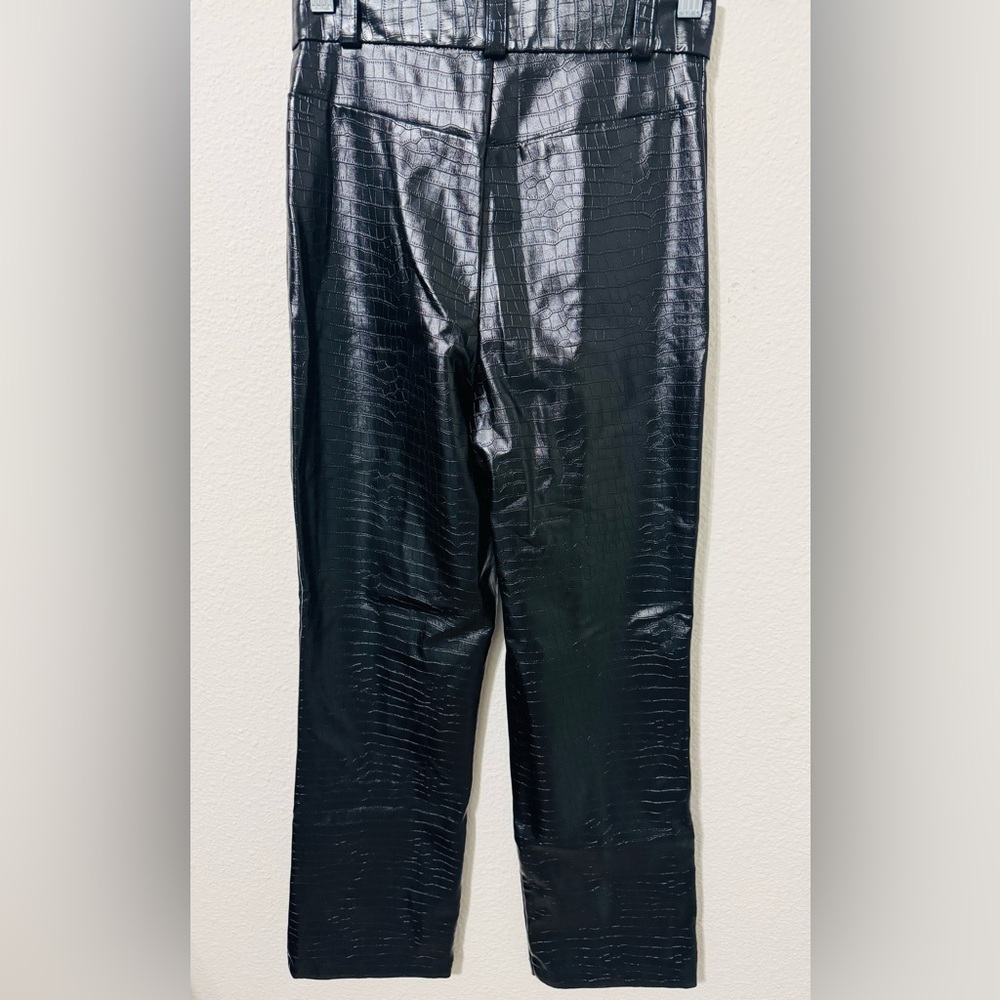 Bardot croc vegan leather pant in croc black-Size 2 NWOT - Picture 5 of 10